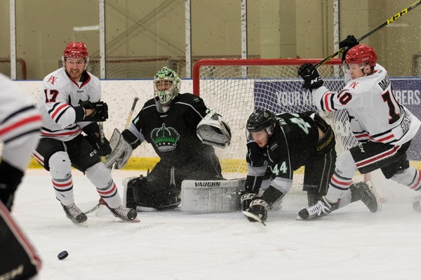 Mike Salmon (31) was excellent in net on Saturday and turned aside all 31 Vikings' shots. Photo -Tony Hansen