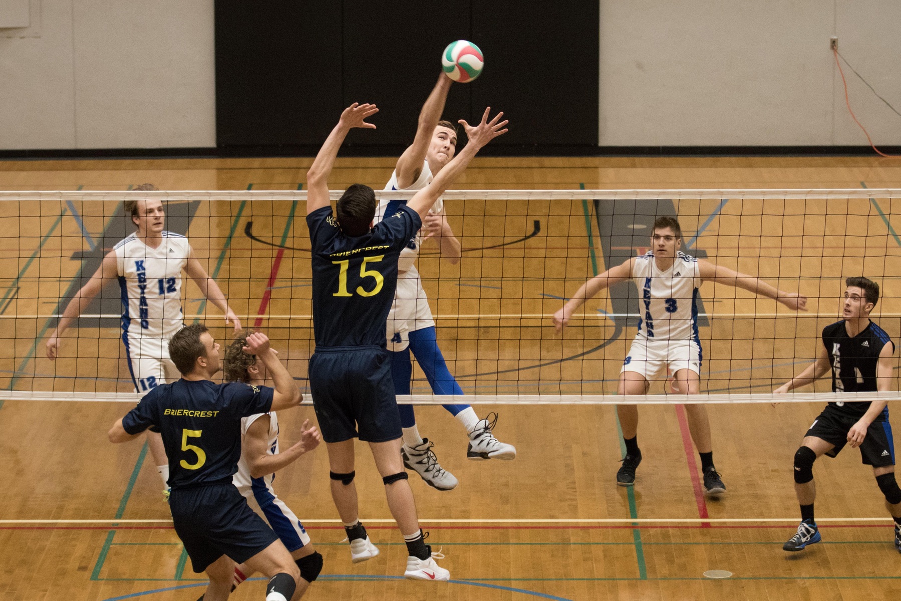 As a team, the Keyano College Huskies finished with 38 kills in their match victory against the Briercrest College Clippers.