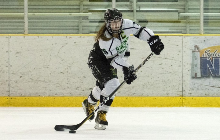 Captain Julia Murrell (16) led the way in Olds with a pair of goals. Photo - Tony Hansen